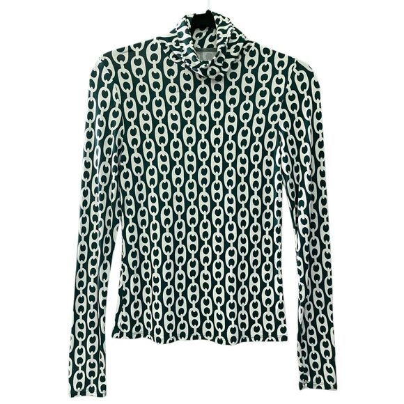 Boden chain link lightweight fitted long sleeve turtleneck top - Picture 2 of 11